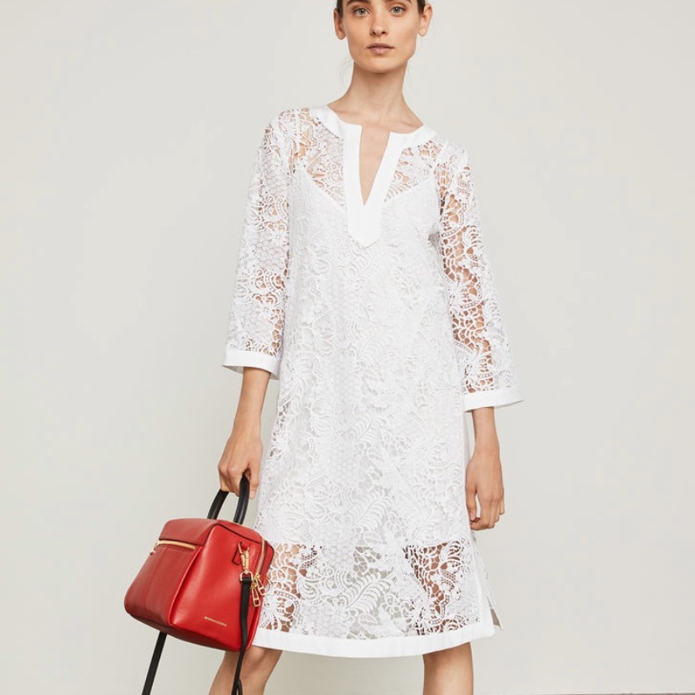 BCBG Maxazaria floral lace shift dress
